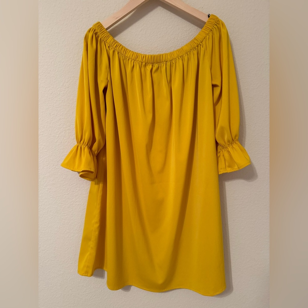 Forever 21 Yellow Bell Sleeve Mini Dress